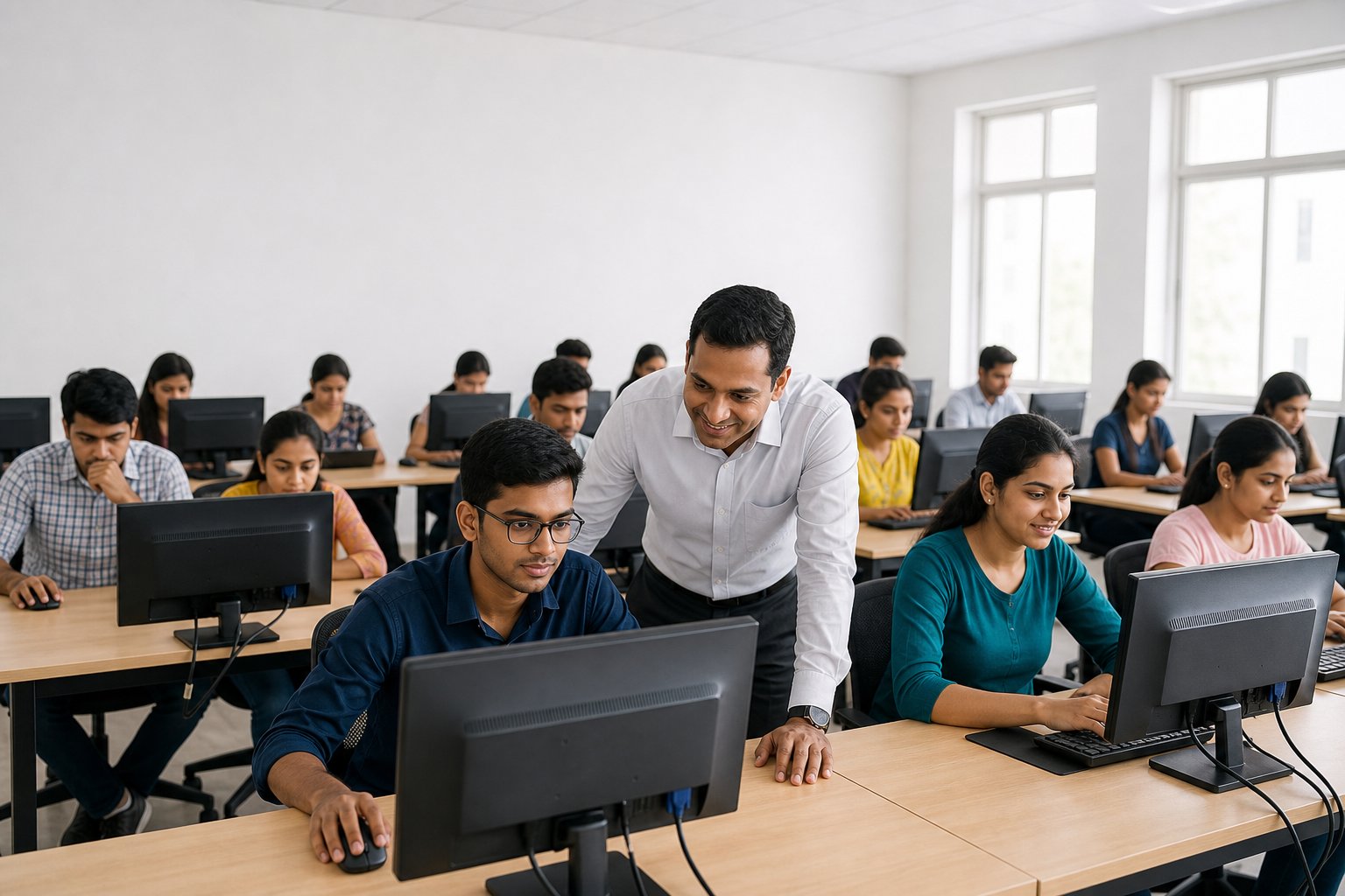 Pooja Computer Education Ongole students in classroom